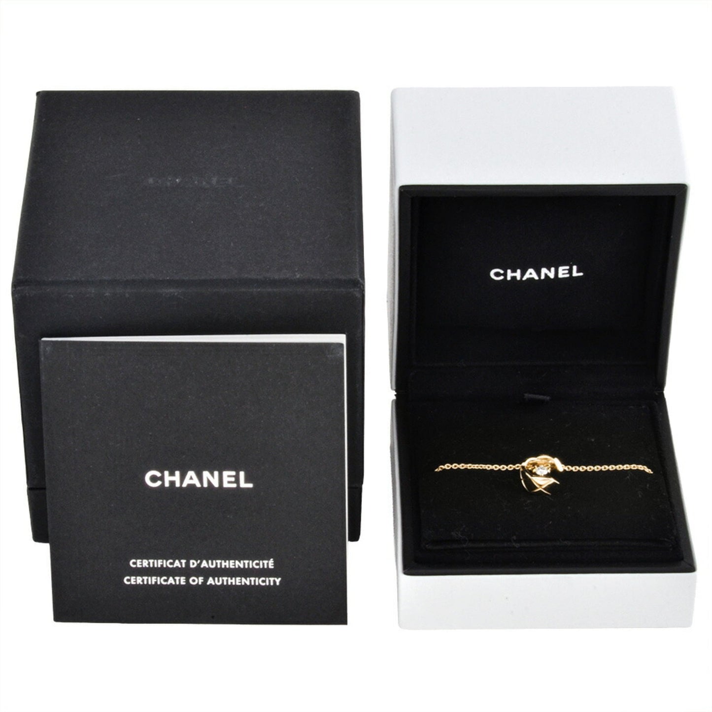 CHANEL Coco Crush Diamond Necklace J12102 18KPG 7.9g Pink Gold Beige Women's