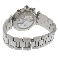 Cartier Pasha Men's Watch, Caliber 205, W3107355, Stainless Steel, Automatic Chronograph, Gray Dial, See-Through Back — Good