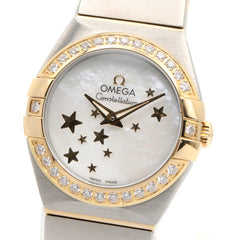 Omega Constellation Brushed Watch, 18K (Yellow Gold) Stainless Steel, Ladies', White/White Mother-of-Pearl, 123.25.24.60.05.001 — Very Good
