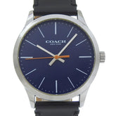 Coach watch CA.118.112.1640, stainless steel, quartz, analog display, blue dial, men's — Very Good