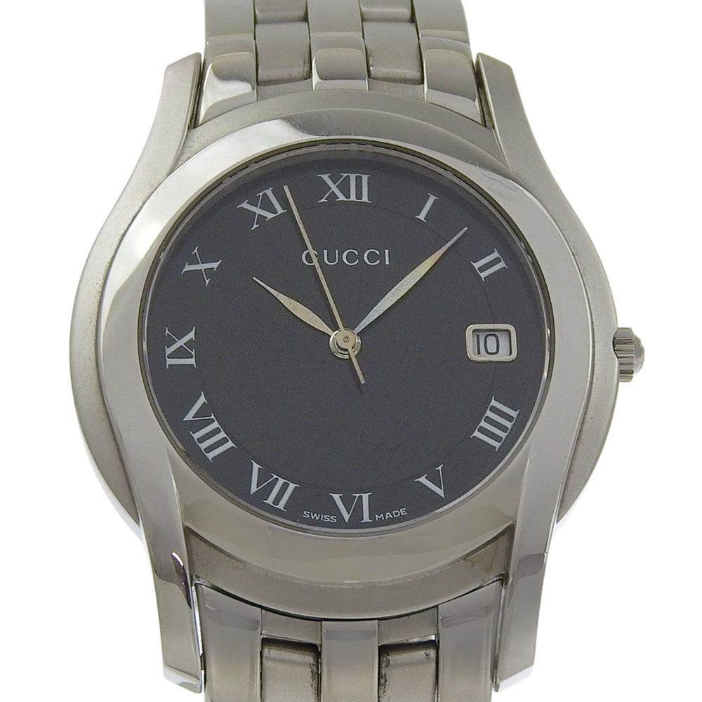 Gucci 5500M Stainless Steel Black Quartz Analog Watch with Dial for Women — Good
