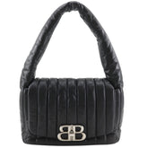 Balenciaga Monaco Shoulder Bag, Quilted, Calfskin, Black, A5 Size, Turn-Lock, Women's, 787896 — Like New