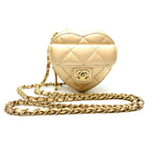 Chanel Matelasse Coco Mark Mini Heart Chain Shoulder Bag with Gold Hardware, Women's Coin Case, AP2783, Lambskin — New - Store Return