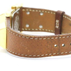 HERMES Medor Gold Plated Leather Quartz Ladies Watch — Good
