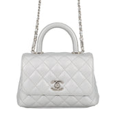 Chanel handbag, Coco Mark, Matelassé, Handle, XXS, Caviar Skin, AS2215, CHANEL 2-way women's — Like New