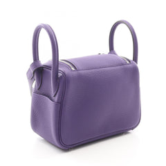 Hermes Lindy Mini 2-Way Shoulder Bag/Handbag, Leather, Calfskin (Cowhide), Taurillon Clemence Women's, Purple — New - Store Return