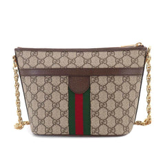 Gucci Ophidia Chain Shoulder Handbag, GG Supreme Canvas, Leather, Beige/Brown, 781397 Bag — New - Store Return