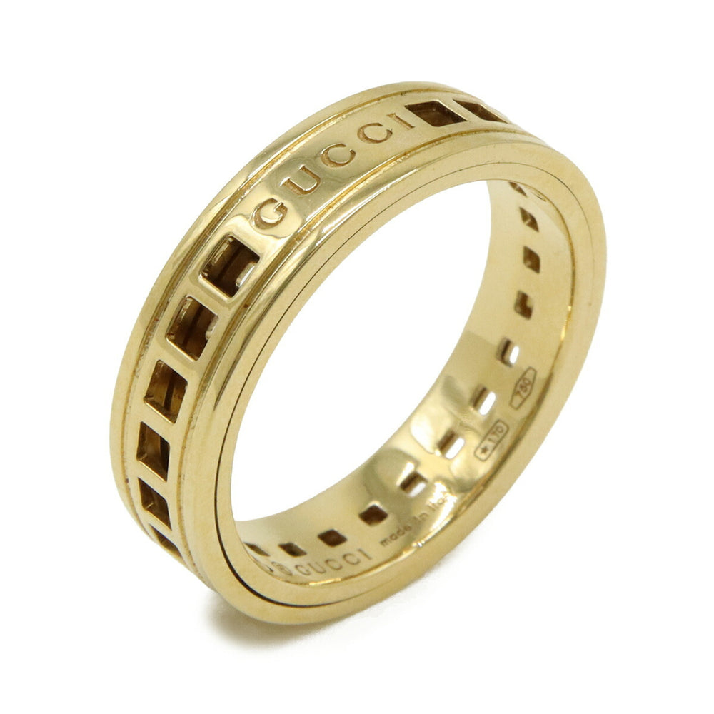GUCCI Scroll Ring, 18KYG (750YG) Yellow Gold, Size #19 (approximately Japanese size 1) — Like New