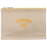 Hermes Like new Hermès New Yachting PM cotton beige pouch 0158 — Like New