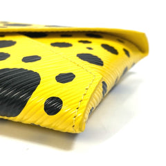 LOUIS VUITTON M81959 Yellow Leather Dot Only Yayoi Kusama LV x YK Pochette Kirigami Pouch Women's Black — New - Store Return