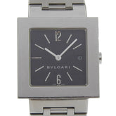 BVLGARI Quadrado Watch SQ29SSD Stainless Steel Quartz Analog Display Black Dial Unisex — Good