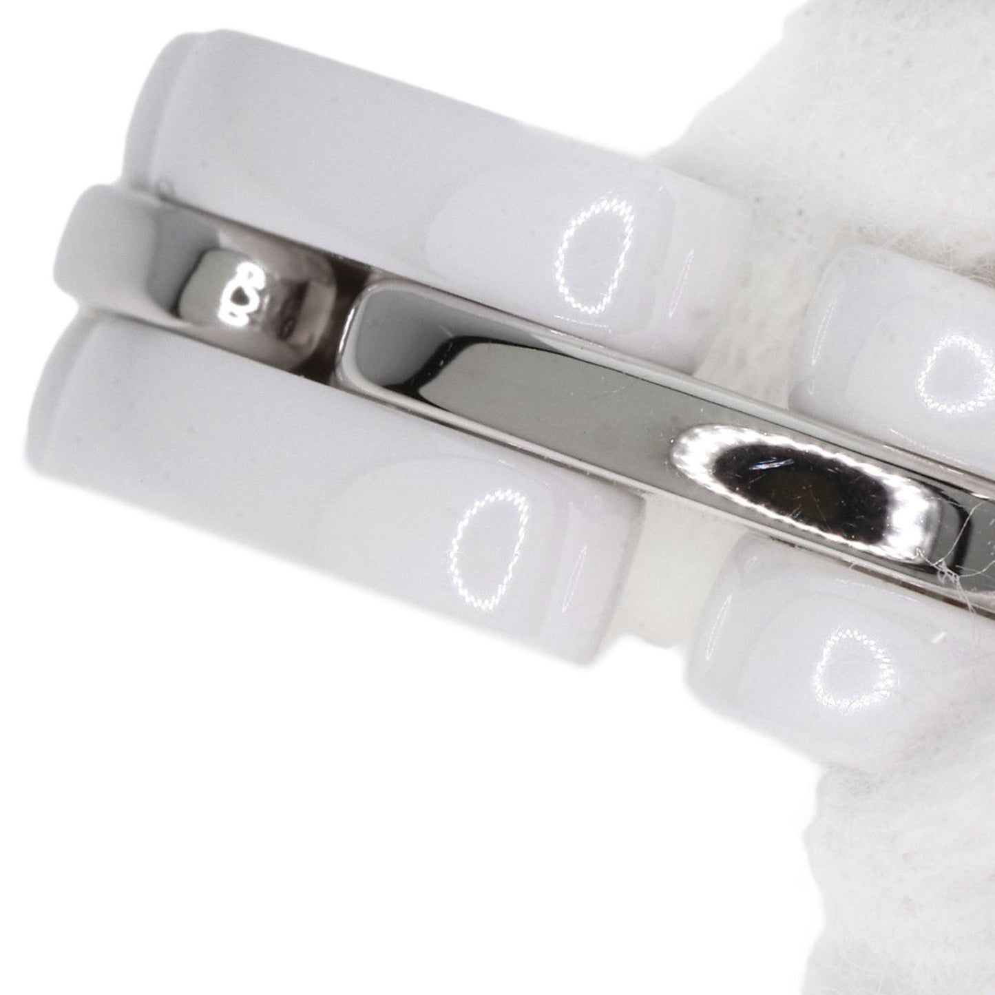 CHANEL Ultra Collection Medium Ring, 18K White Gold and Ceramic, Women's