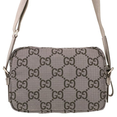 GUCCI ECONYLON GG Polyester Shoulder Bag, Medium, 767931 520981, Gray, Men's/Women's — Like New