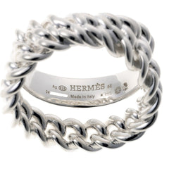 Hermes Boucles Sellier Inflexible Ring, Ag925 Silver — Like New