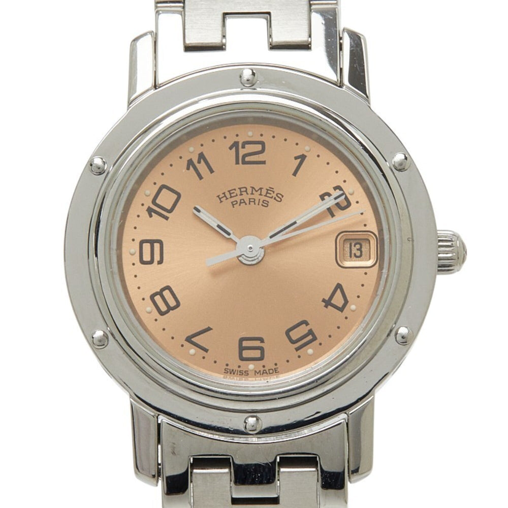 Hermes Clipper Watch CL4.210 Quartz Pink Dial Stainless Steel Women's HERMES — Good