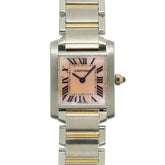Cartier Tank Francaise SM Two-Tone W51027Q4 Women's Watch Pink Shell 18KPG Gold Quartz — Very Good