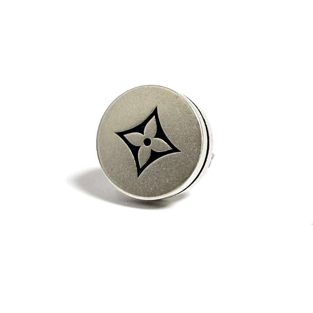 Louis Vuitton Men's Stud Earrings LV Tailor Silver — Like New