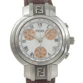 Fendi Olologi 4500L Stainless Steel x Leather White Quartz Analog Watch for Women — Good