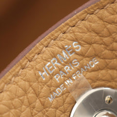 Hermes Lindy Mini Shoulder Bag/Handbag, Leather, Taurillon Clemence, Beige — New - Store Return