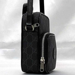 Gucci Shoulder Bag f-21810 Black Interlocking 672952 92TCN 1000U PVC Leather 0416 GUCCI Pochette Crossbody GG Supreme Unisex Women Men — Like New