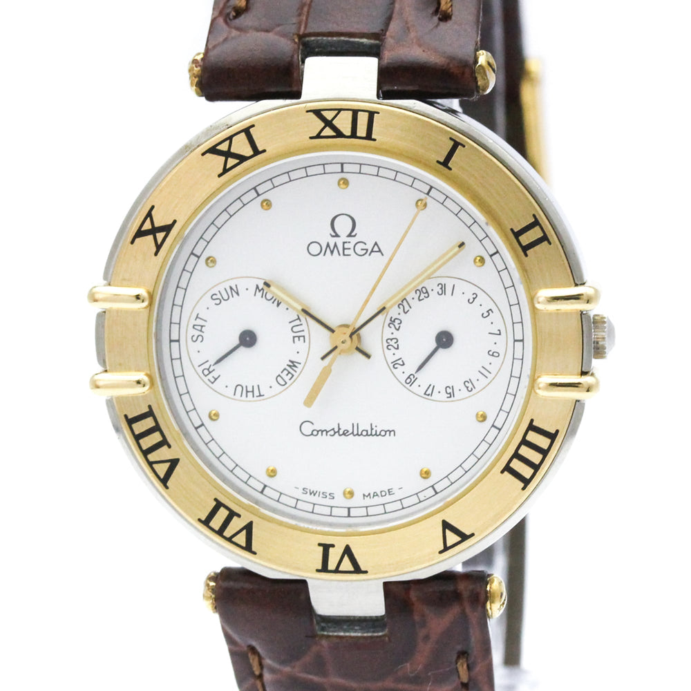 OMEGA Constellation Day Date 18K Gold Steel Watch 196.1080 Polished — Very Good