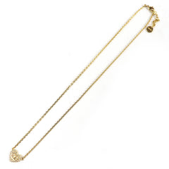 Christian Dior N3477WOMCY Clair D Lune Rhinestone CD Logo Heart Necklace 44cm Gold with Box and Dust Bag for Women — Like New
