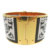 Unused Hermes GM enamel bangle bracelet Charnier gold 1874HERMES — New - Store Return