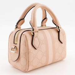 Gucci Ophidia Super Mini Handbag/Shoulder Bag (781490 FAD03 6241) in GG Supreme Canvas, Dusty Pink. Women's (S173025654) — Like New