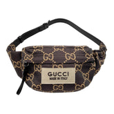 GUCCI GG Jacquard Ripstop Waist Bag Belt 767934 Nylon Brown Men's Women's — Like New