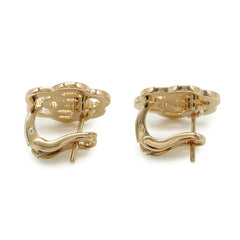 CHANEL Camellia Earrings, 18KPG (Au750PG) Pink Gold with Diamonds, J10805 — Like New