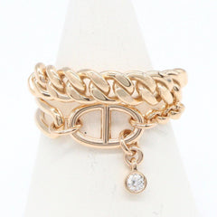 Hermes Mix and H Ring, 18K Pink Gold (PG), Women's, Tone, H124611B 00050 — Like New