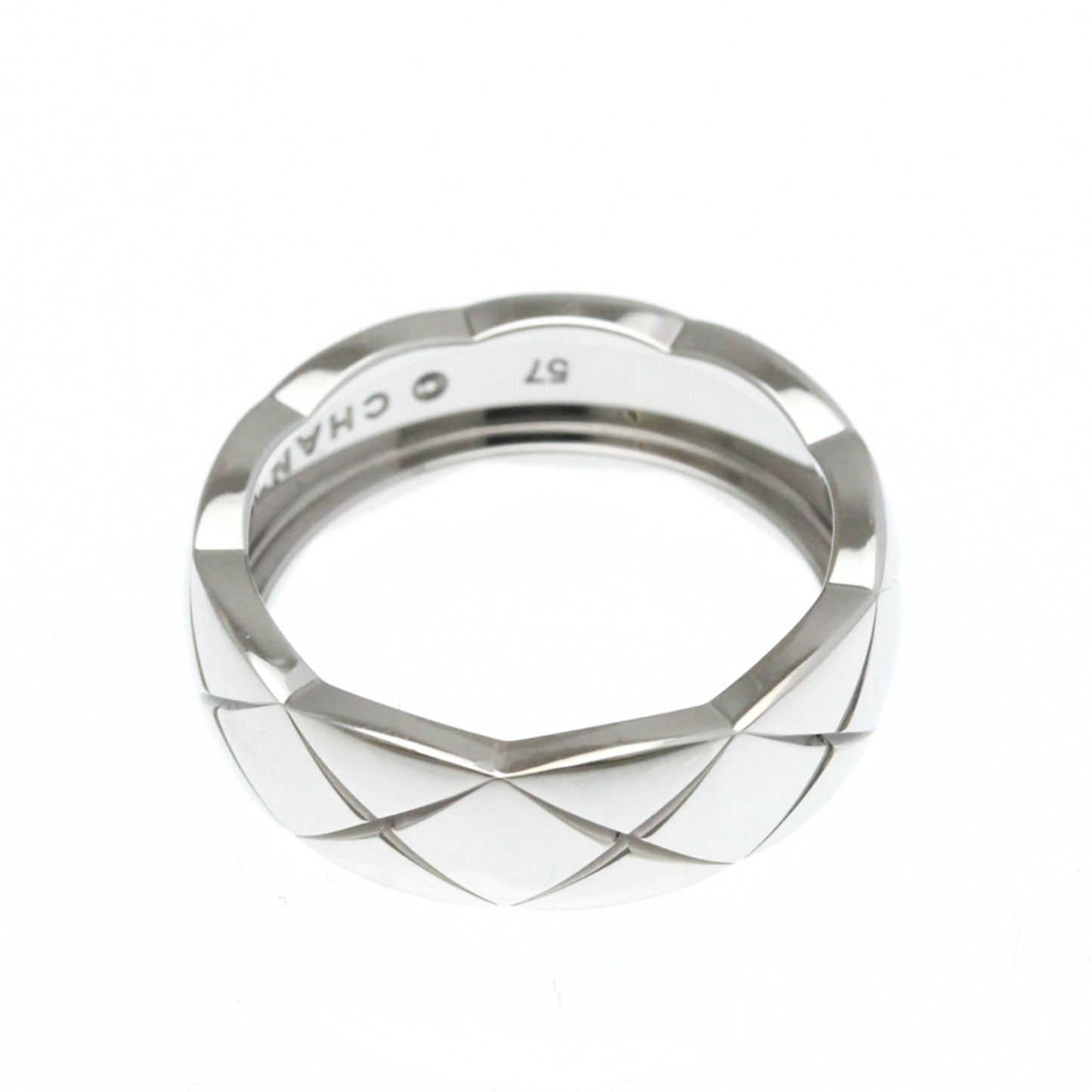 Chanel Coco Crush Ring Medium Size White Gold (18K) Fashion No Stone Band Ring Silver