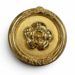 CHANEL Vintage Camellia Round Earrings 97P Gold Made in France Women's Accessories — Like New