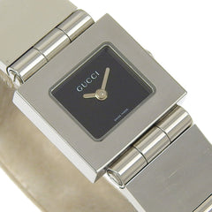 Gucci Watch 600L Stainless Steel Quartz Analog Display Black Dial Women's — Good