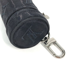 LOUIS VUITTON M77147 Monogram Mesh Pouch Only Cylinder Case Key Holder Bag Charm Cotton Polyester Women's Black — New - Store Return