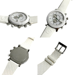 GUCCI G Chrono Quartz Stainless Steel Watch for Men, White and Silver, 29963 — Good