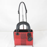 Christian Dior shoulder bag, leather/rhinestone, red, women's — Like New