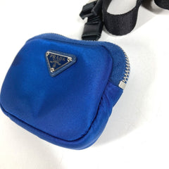 PRADA 2YG008 Triangle Logo Pet Leash Handbag Pouch for Dogs and Pets - Nylon, Blue. (Suitable men women.) — Like New