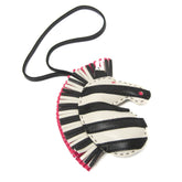 Hermes Agneau Milo Handbag Charm Black,Ivory,Pink GEE GEE SAVAN — Like New