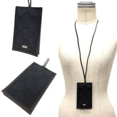 GUCCI GG Canvas Crochet Necklace Key Ring Keychain Charm Black Pendant Gucci Men's — Like New