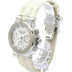 BVLGARI Diagono Chronograph Diamond MOP Steel Ladies Watch DG35SCH Polished — Very Good