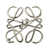LOEWE Anagram Brooch, Silver Color, Women's — Like New