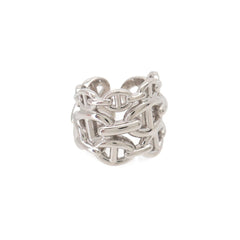 Hermes Chaine d'Ancre Enchainee GM #49 Ring, SV 925 Silver — Like New