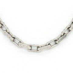 Louis Vuitton Monogram Necklace Chain M00307 Silver Metal Heavyweight Men's — Like New
