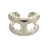 Like new Hermès Osmos PM 25X016911, 925 silver, approximately size 13, silver ring, 0580, HERMES — Like New