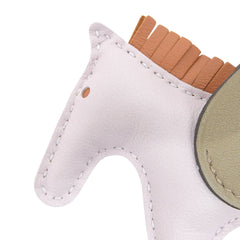 HERMES Rodeo Pegasus PM bag charm in Agneau Milo mauve pale beige Malfa Pain d'Épices with W stamp, box included, made France, women's — Like New
