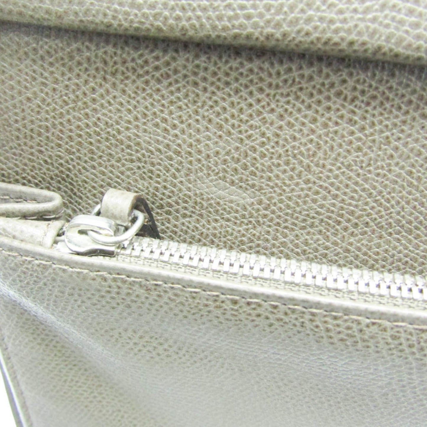 Valextra Men's Leather Clutch Bag,Document Case Gray Beige