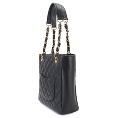 Chanel Matelasse PST Chain Tote Handbag, Caviar Leather, Black, A50994, Gold Hardware — New - Store Return