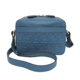 Salvatore Ferragamo Gancini GG-24 1204 Men's Leather Clutch Bag,Shoulder Bag Blue — Like New