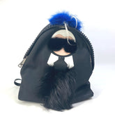 Fendi 7VZ016 backpack bag fur studs Backpack Black blue — Like New